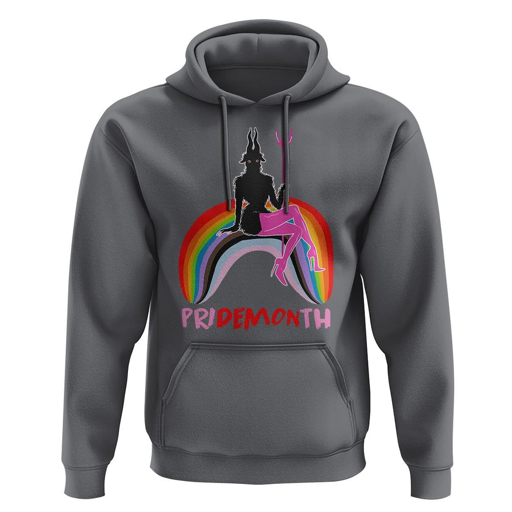 Funny LGBT Pride Hoodie Pride Demon Month Rainbow Slay Gay Evil TS09 Charcoal Print Your Wear