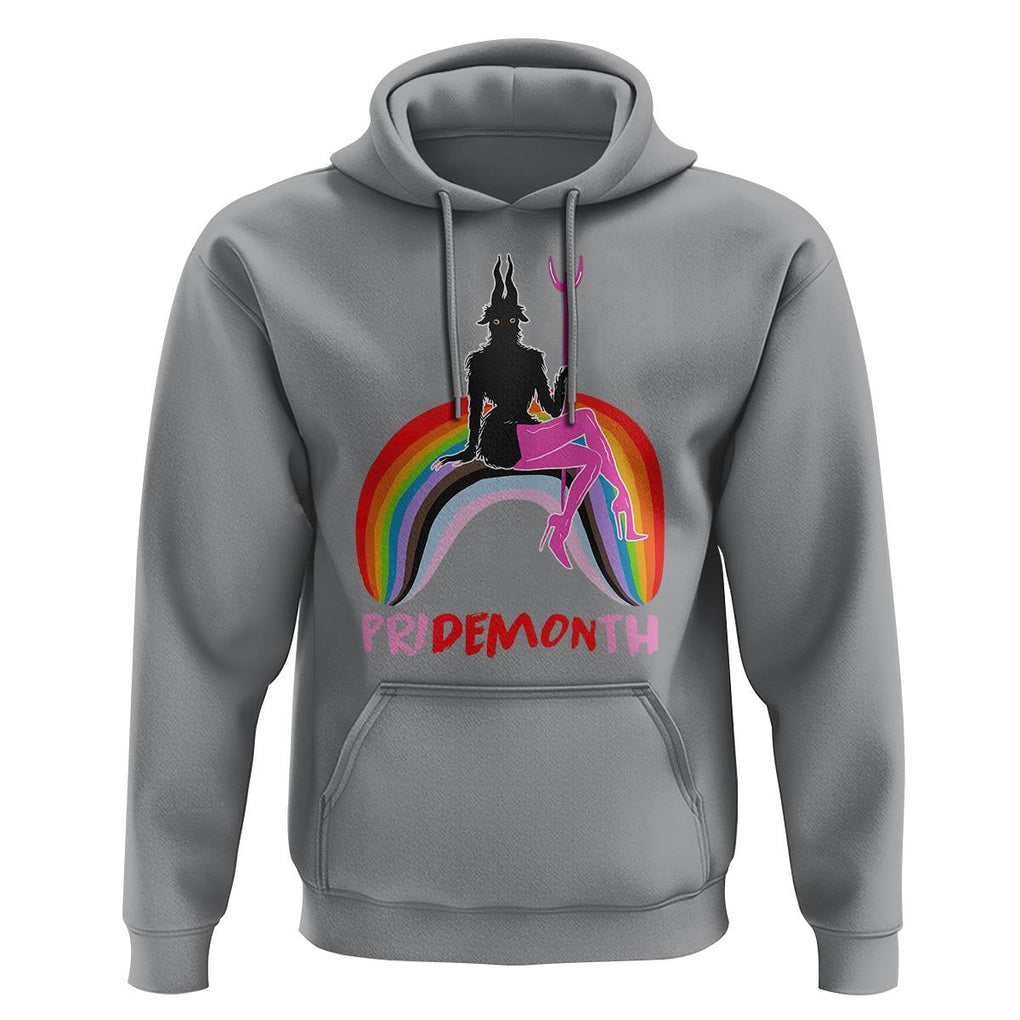 Funny LGBT Pride Hoodie Pride Demon Month Rainbow Slay Gay Evil TS09 Sport Gray Print Your Wear