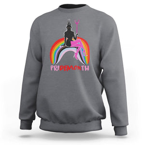 Funny LGBT Pride Sweatshirt Pride Demon Month Rainbow Slay Gay Evil TS09 Charcoal Print Your Wear