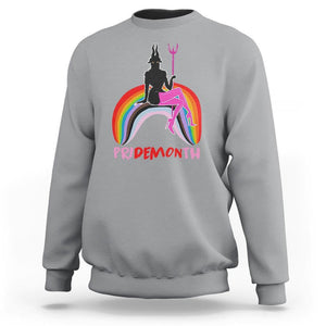 Funny LGBT Pride Sweatshirt Pride Demon Month Rainbow Slay Gay Evil TS09 Sport Gray Print Your Wear