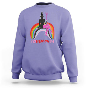 Funny LGBT Pride Sweatshirt Pride Demon Month Rainbow Slay Gay Evil TS09 Violet Print Your Wear