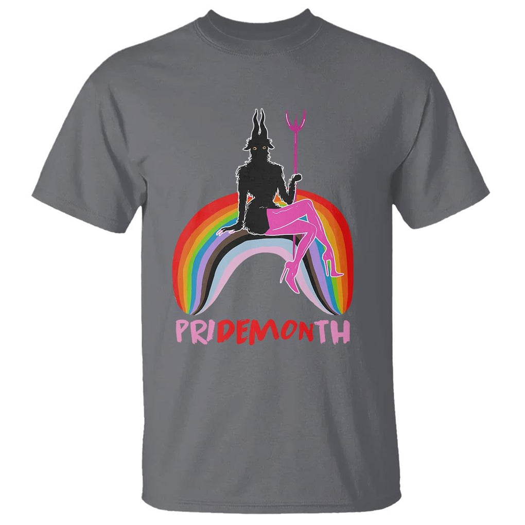 Funny LGBT Pride T Shirt Pride Demon Month Rainbow Slay Gay Evil TS09 Charcoal Print Your Wear