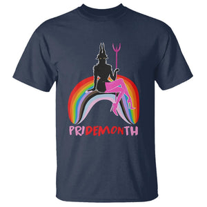 Funny LGBT Pride T Shirt Pride Demon Month Rainbow Slay Gay Evil TS09 Navy Print Your Wear