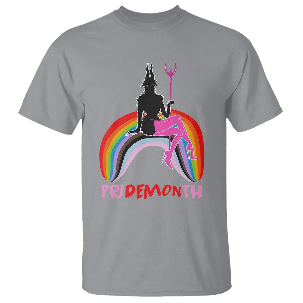 Funny LGBT Pride T Shirt Pride Demon Month Rainbow Slay Gay Evil TS09 Sport Gray Print Your Wear