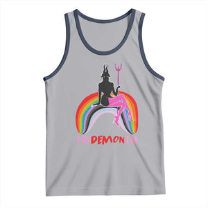 Funny LGBT Pride Tank Top Pride Demon Month Rainbow Slay Gay Evil TS09 Athletic Heather Navy Print Your Wear