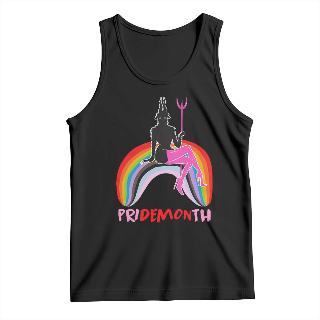 Funny LGBT Pride Tank Top Pride Demon Month Rainbow Slay Gay Evil TS09 Black Print Your Wear