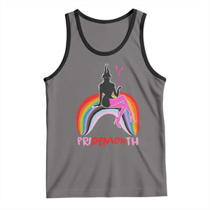 Funny LGBT Pride Tank Top Pride Demon Month Rainbow Slay Gay Evil TS09 Deep Heather Black Print Your Wear