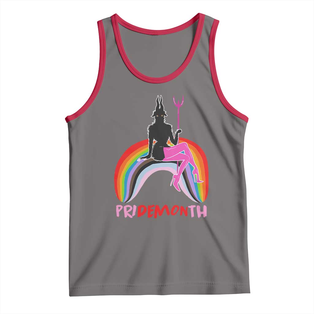 Funny LGBT Pride Tank Top Pride Demon Month Rainbow Slay Gay Evil TS09 Deep Heather Red Print Your Wear