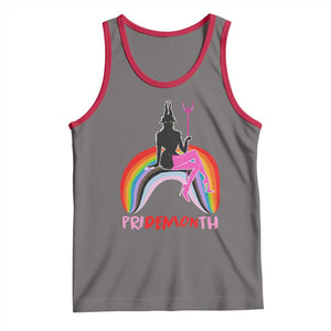 Funny LGBT Pride Tank Top Pride Demon Month Rainbow Slay Gay Evil TS09 Deep Heather Red Print Your Wear