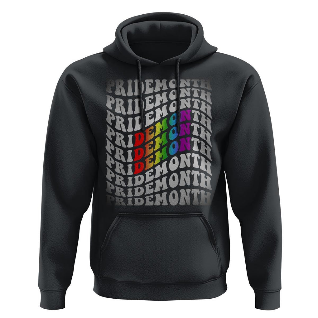 Funny LGBT Pride Hoodie Pride Demon Month Rainbow TS09 Black Print Your Wear