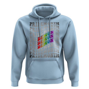 Funny LGBT Pride Hoodie Pride Demon Month Rainbow TS09 Light Blue Print Your Wear