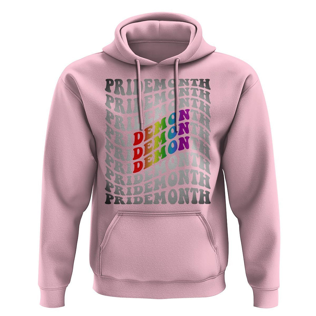 Funny LGBT Pride Hoodie Pride Demon Month Rainbow TS09 Light Pink Print Your Wear
