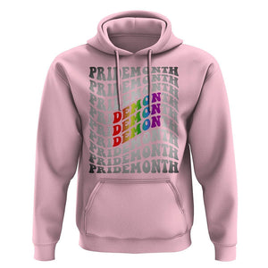 Funny LGBT Pride Hoodie Pride Demon Month Rainbow TS09 Light Pink Print Your Wear