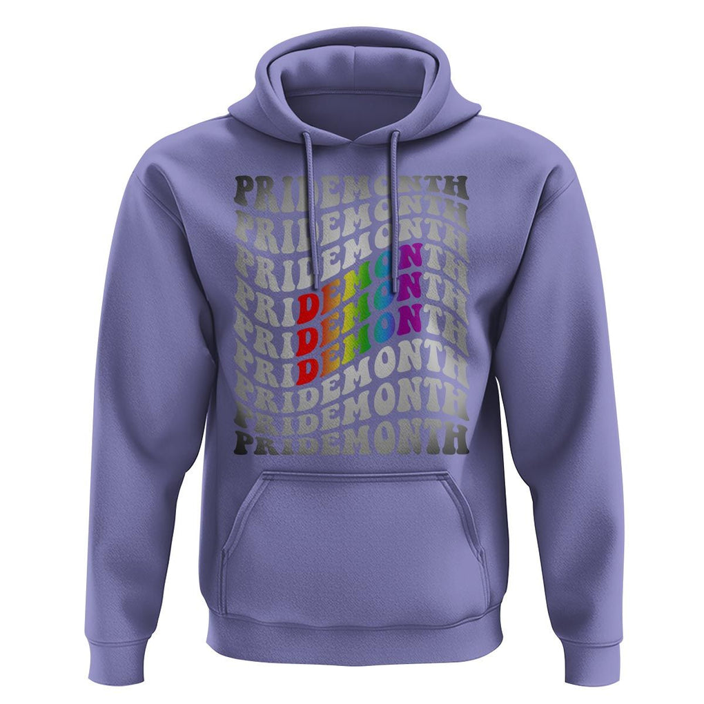 Funny LGBT Pride Hoodie Pride Demon Month Rainbow TS09 Violet Print Your Wear