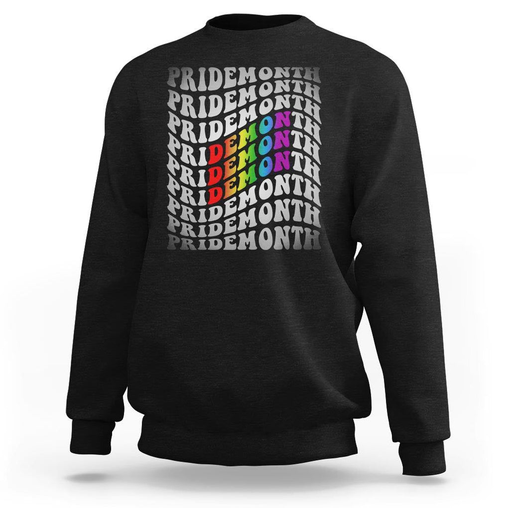 Funny LGBT Pride Sweatshirt Pride Demon Month Rainbow TS09 Black Print Your Wear