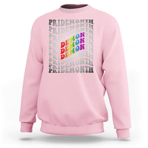 Funny LGBT Pride Sweatshirt Pride Demon Month Rainbow TS09 Light Pink Print Your Wear