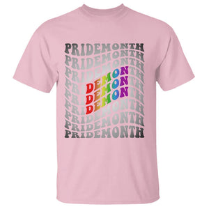 Funny LGBT Pride T Shirt Pride Demon Month Rainbow TS09 Light Pink Print Your Wear
