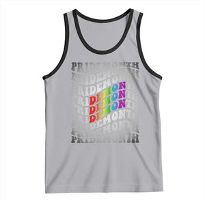 Funny LGBT Pride Tank Top Pride Demon Month Rainbow TS09 Athletic Heather Black Print Your Wear