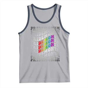 Funny LGBT Pride Tank Top Pride Demon Month Rainbow TS09 Athletic Heather Navy Print Your Wear