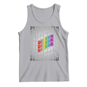 Funny LGBT Pride Tank Top Pride Demon Month Rainbow TS09 Athletic Heather Print Your Wear