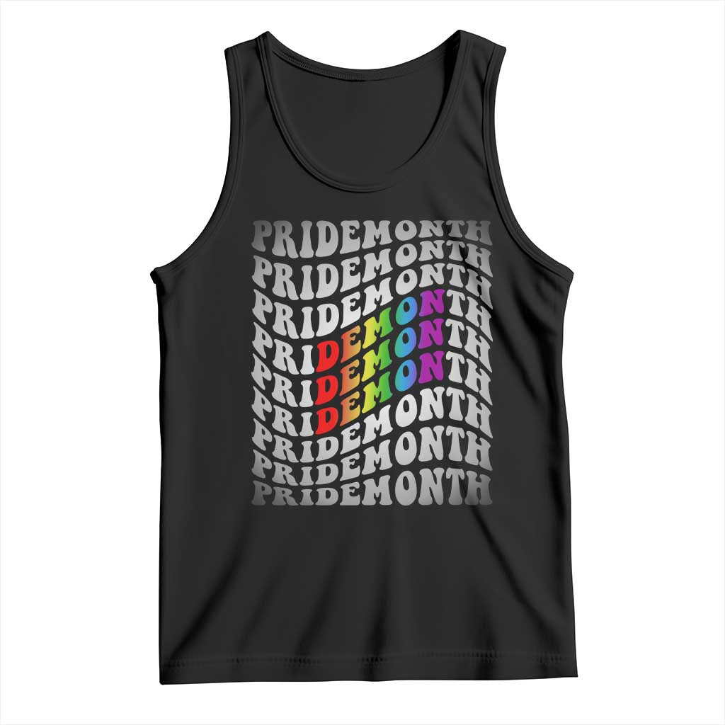 Funny LGBT Pride Tank Top Pride Demon Month Rainbow TS09 Black Print Your Wear