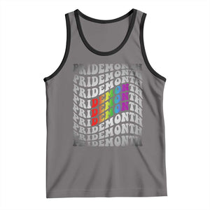 Funny LGBT Pride Tank Top Pride Demon Month Rainbow TS09 Deep Heather Black Print Your Wear