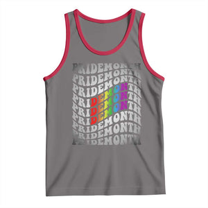 Funny LGBT Pride Tank Top Pride Demon Month Rainbow TS09 Deep Heather Red Print Your Wear