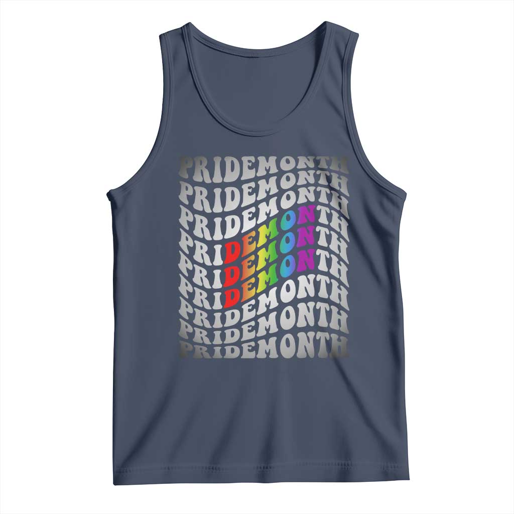 Funny LGBT Pride Tank Top Pride Demon Month Rainbow TS09 Navy Print Your Wear
