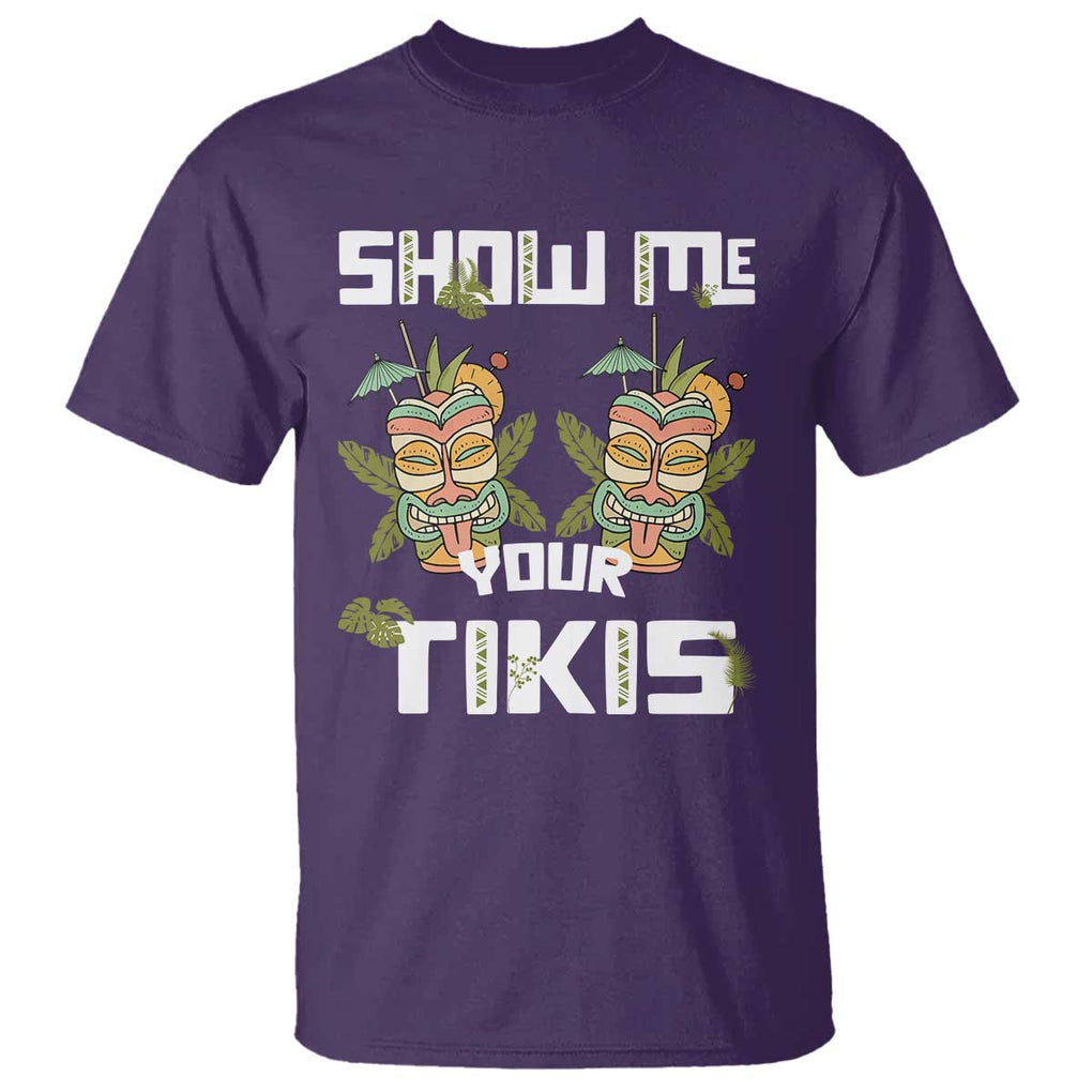 Funny Hawaii T Shirt Show me Your Tikis Mask Aloha Hawaiian TS09 Purple Print Your Wear