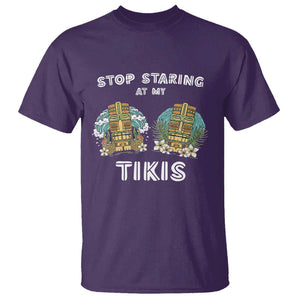 Funny Hawaii T Shirt Stop Staring at My Tikis Mask Aloha Hawaiian TS09 Purple Print Your Wear