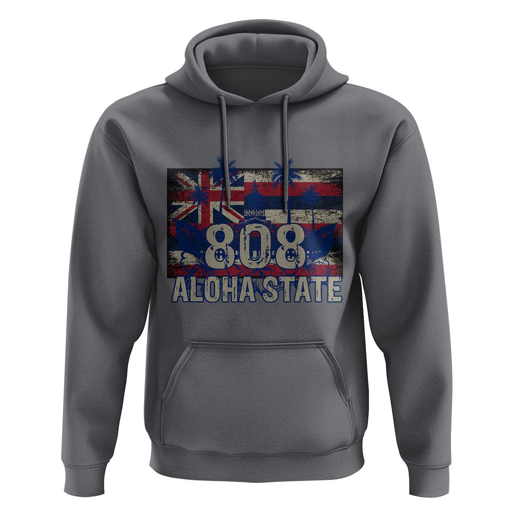 Hawaiian Hoodie 808 Aloha State Hawaii Flag TS09 Charcoal Print Your Wear