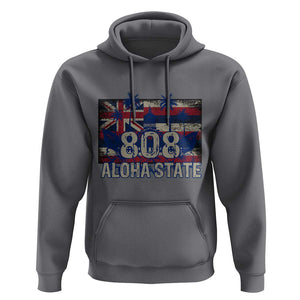 Hawaiian Hoodie 808 Aloha State Hawaii Flag TS09 Charcoal Print Your Wear