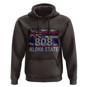 Hawaiian Hoodie 808 Aloha State Hawaii Flag TS09 Dark Chocolate Print Your Wear