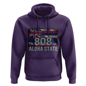 Hawaiian Hoodie 808 Aloha State Hawaii Flag TS09 Purple Print Your Wear