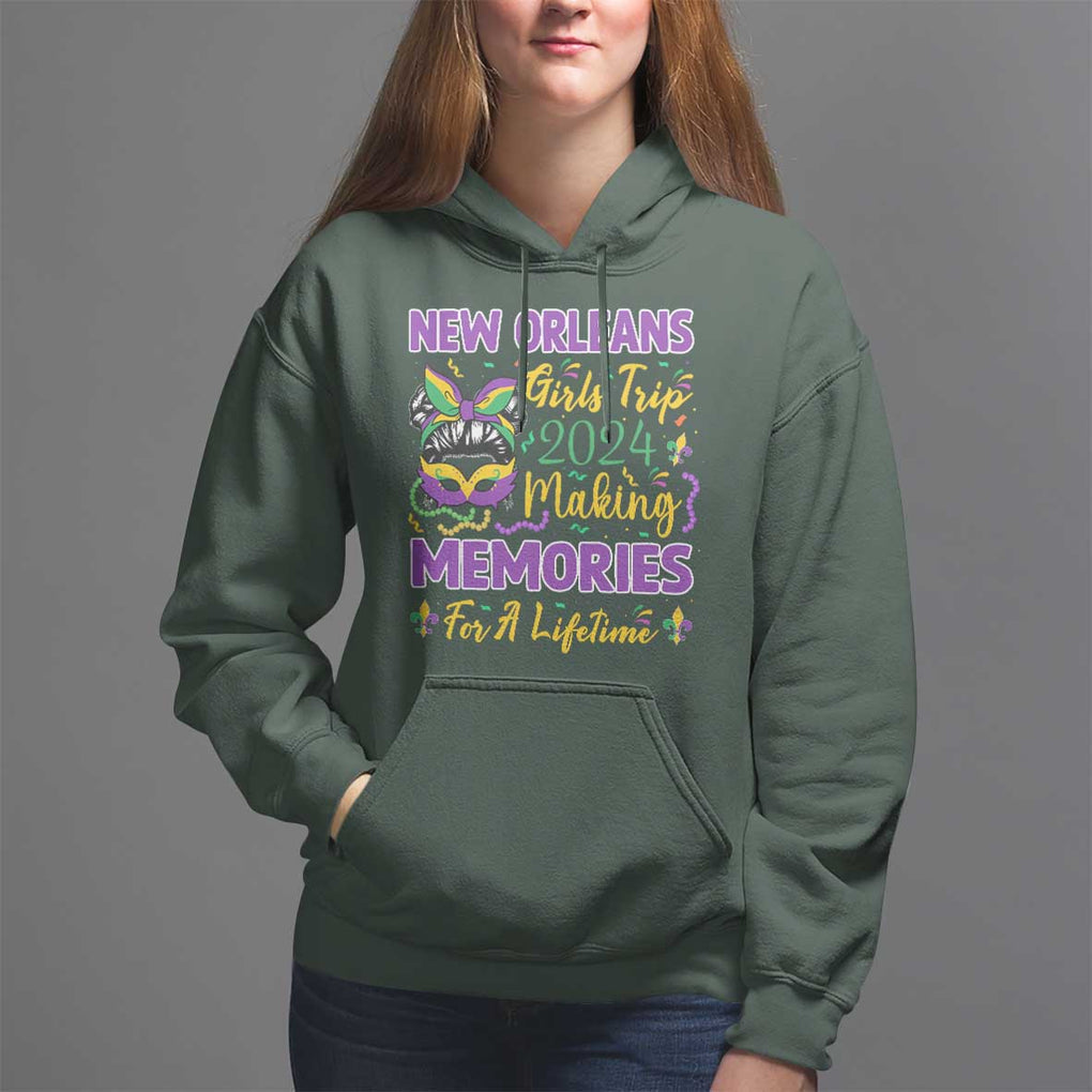 New Orleans Girl's Trip 2024 Matching Hoodie Making Memories For A Lifetime TS09 Dark Forest Green Print Your Wear