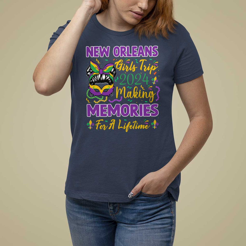 New Orleans Girl's Trip 2024 Matching T Shirt For Women Making Memories For A Lifetime TS09 Navy Print Your Wear