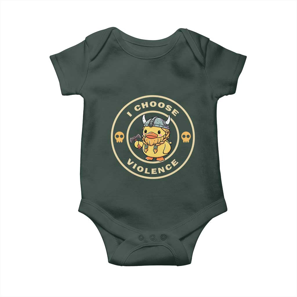 Funny Viking Duck Meme I Choose Violence Baby Onesie TS09 Print Your Wear