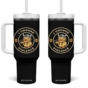 Funny Viking Duck Meme I Choose Violence Tumbler With Handle TS09 One Size: 40 oz Black Print Your Wear