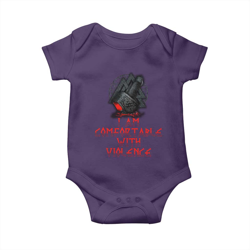 Viking Baby Onesie I Am Comfortable With Violence TS09 Purple Print Your Wear