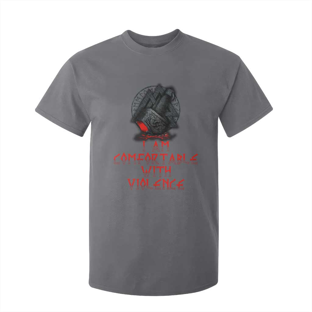 Viking T Shirt For Kid I Am Comfortable With Violence TS09 Charcoal Print Your Wear