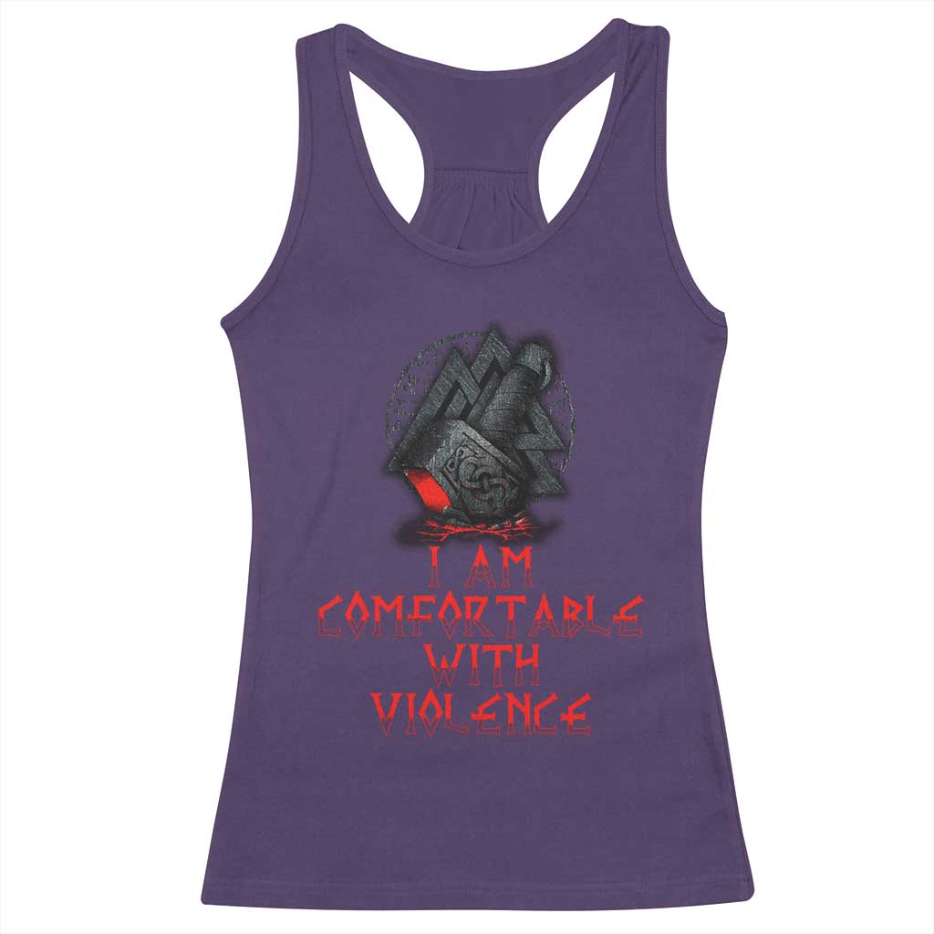 Viking Racerback Tank Top I Am Comfortable With Violence TS09 Purple Print Your Wear