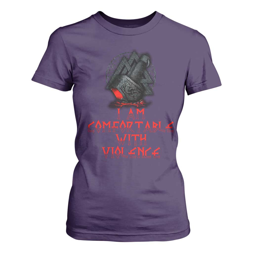 Viking T Shirt For Women I Am Comfortable With Violence TS09 Purple Print Your Wear