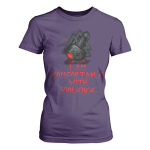 Viking T Shirt For Women I Am Comfortable With Violence TS09 Purple Print Your Wear