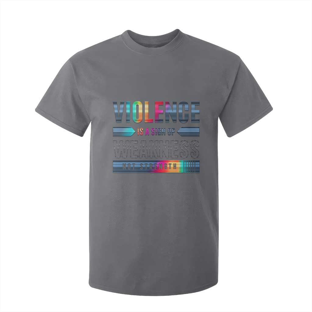 Violence Is A Sign Of Weakness T Shirt For Kid TS09 Charcoal Print Your Wear