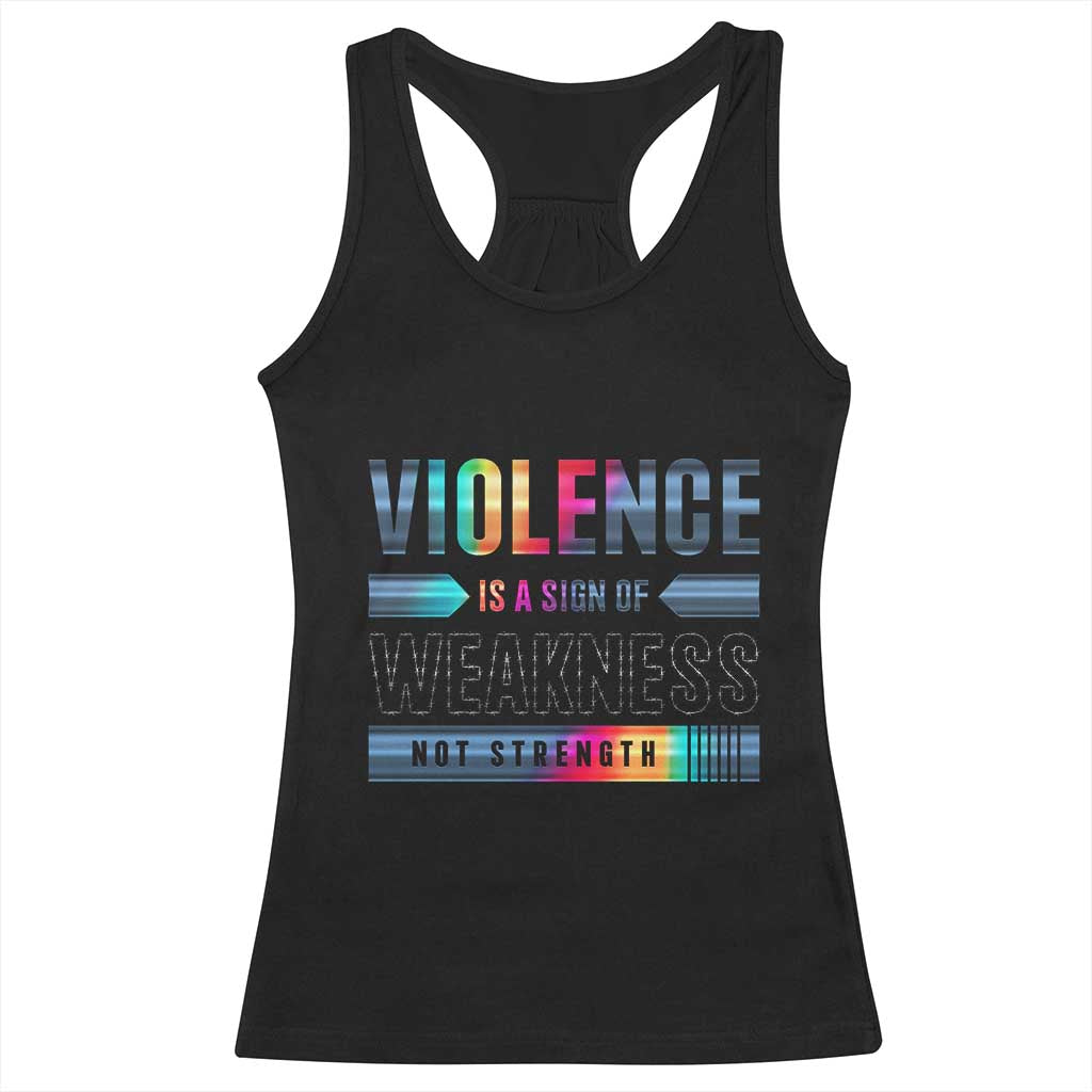 Violence Is A Sign Of Weakness Racerback Tank Top TS09 Black Print Your Wear