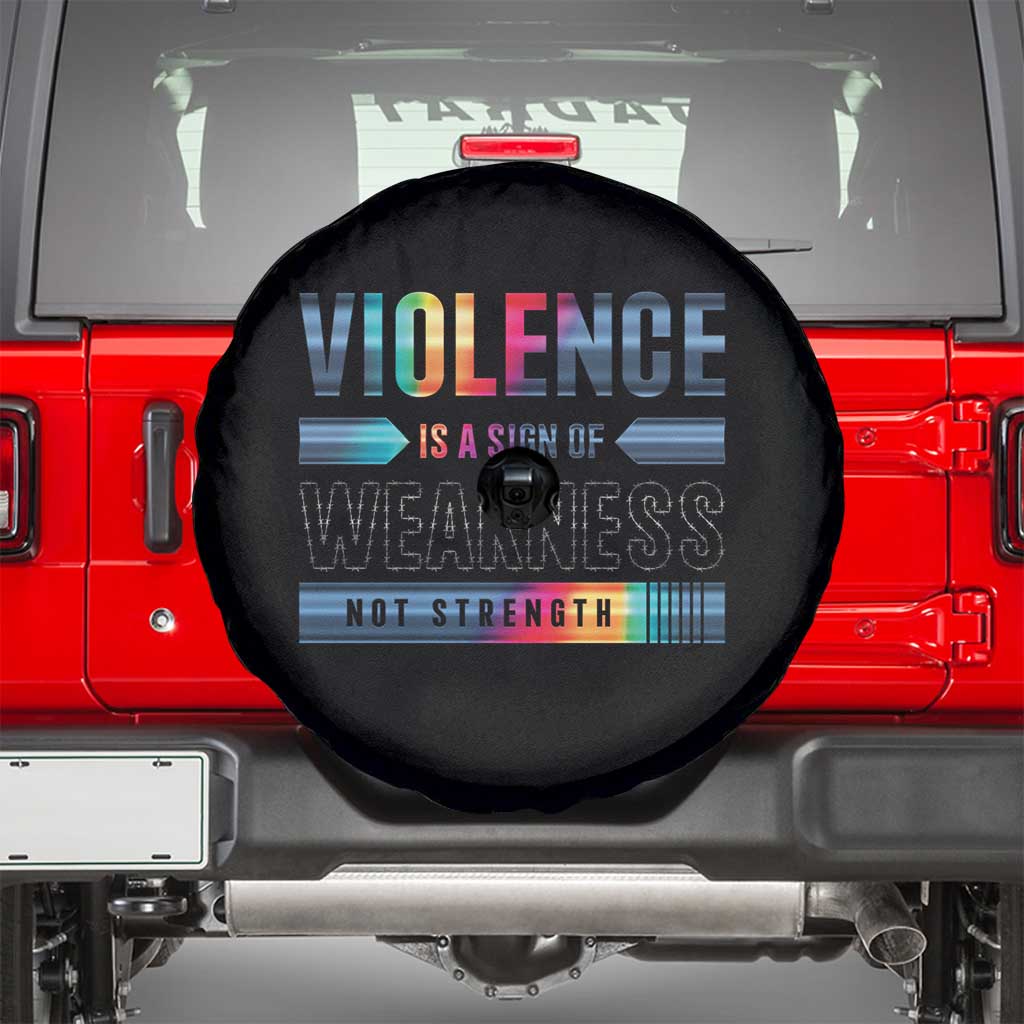 Violence Is A Sign Of Weakness Spare Tire Cover TS09 Black Print Your Wear