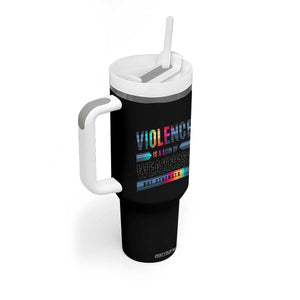 Violence Is A Sign Of Weakness Tumbler With Handle TS09 Print Your Wear