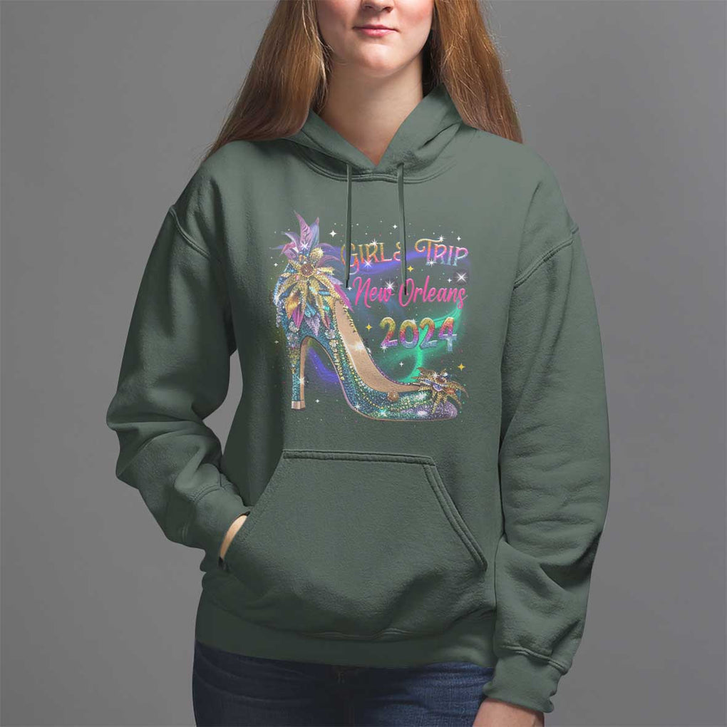 New Orleans Girl's Trip 2024 Matching Hoodie TS09 Dark Forest Green Print Your Wear