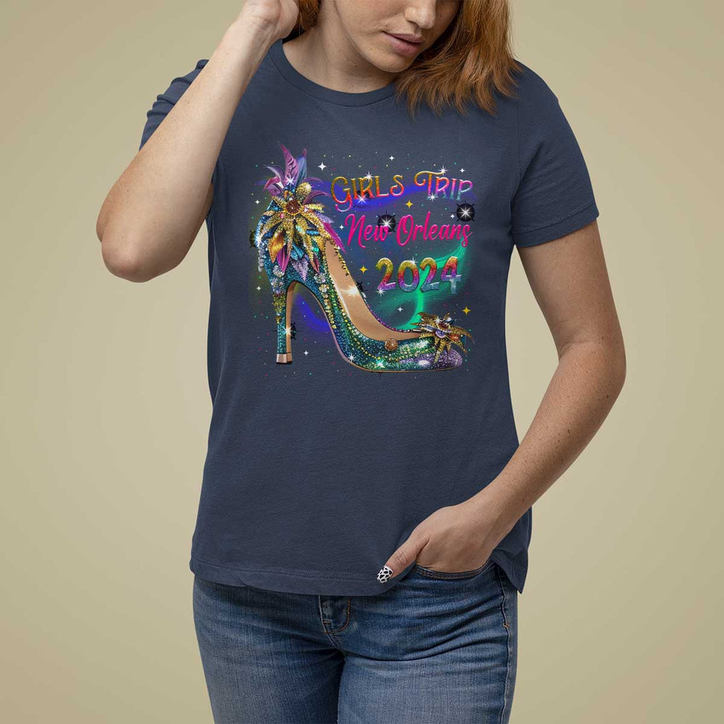 New Orleans Girl's Trip 2024 Matching T Shirt For Women TS09 Navy Print Your Wear