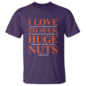 Funny Fantasy Football Loser T Shirt I Love To Suck TS09 Purple Print Your Wear